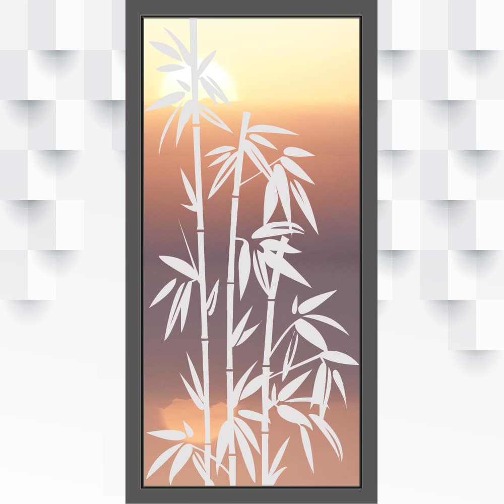 Motiv Bambus auf Fensterfolie